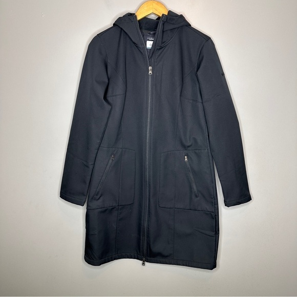 Columbia softshell omnishield black long Windproof winter jacket - Picture 1 of 11